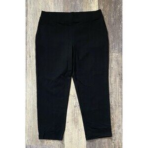 J Jill Pure Jill Affinity French Terry Slim Crop Pants Medium Black Pockets